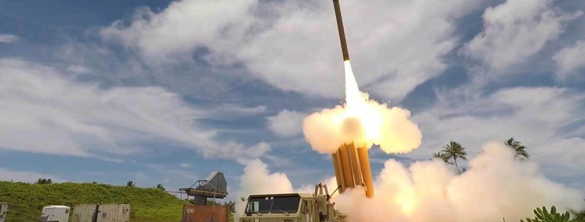 A THAAD interceptor is launched from the Reagan Test Site, Kwajalein Atoll