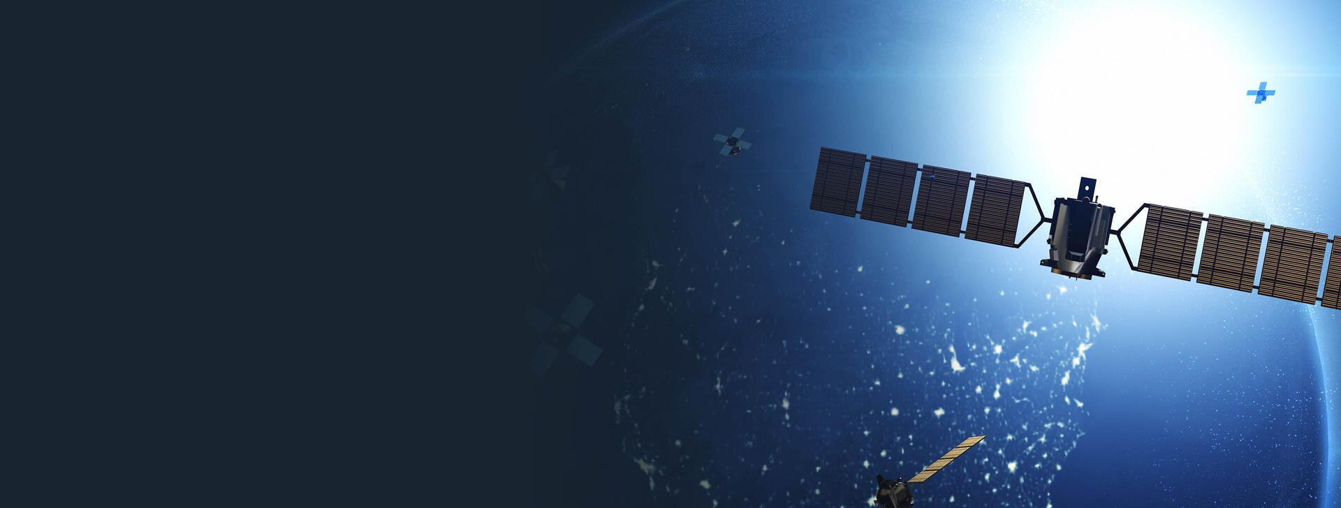 Globe with satellites