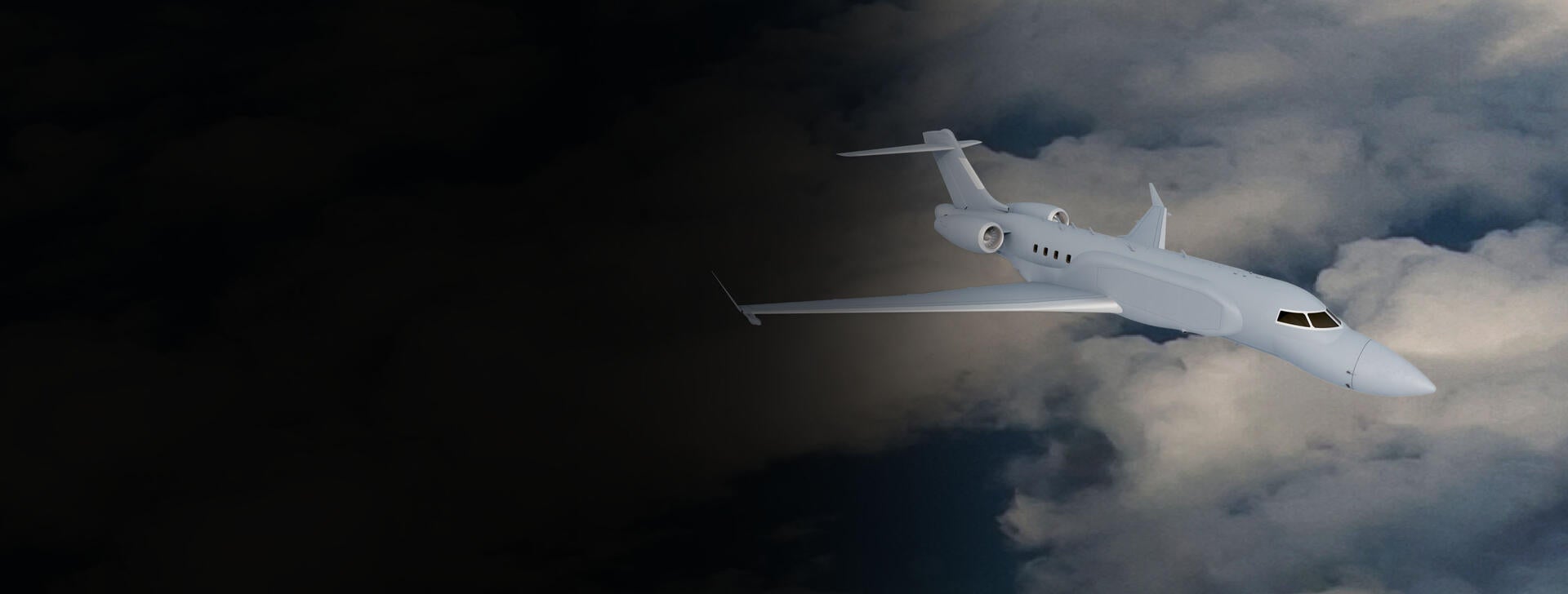 Artist rendering of L3Harris' AERIS X™ Airborne Early Warning and Control aircraft in sky