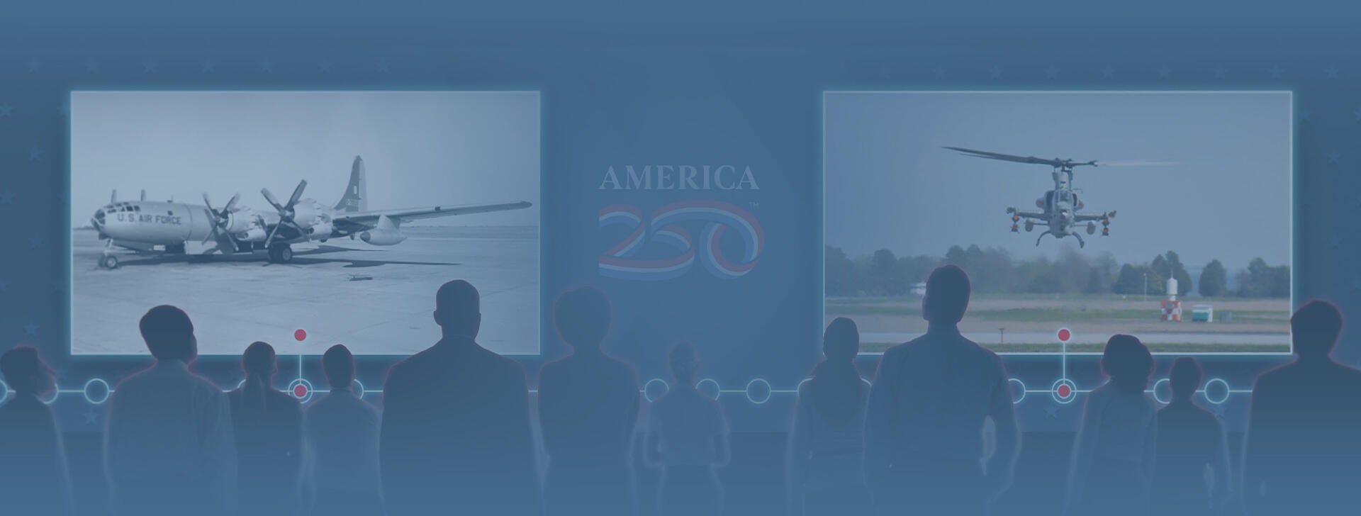 America 250 historical timeline banner