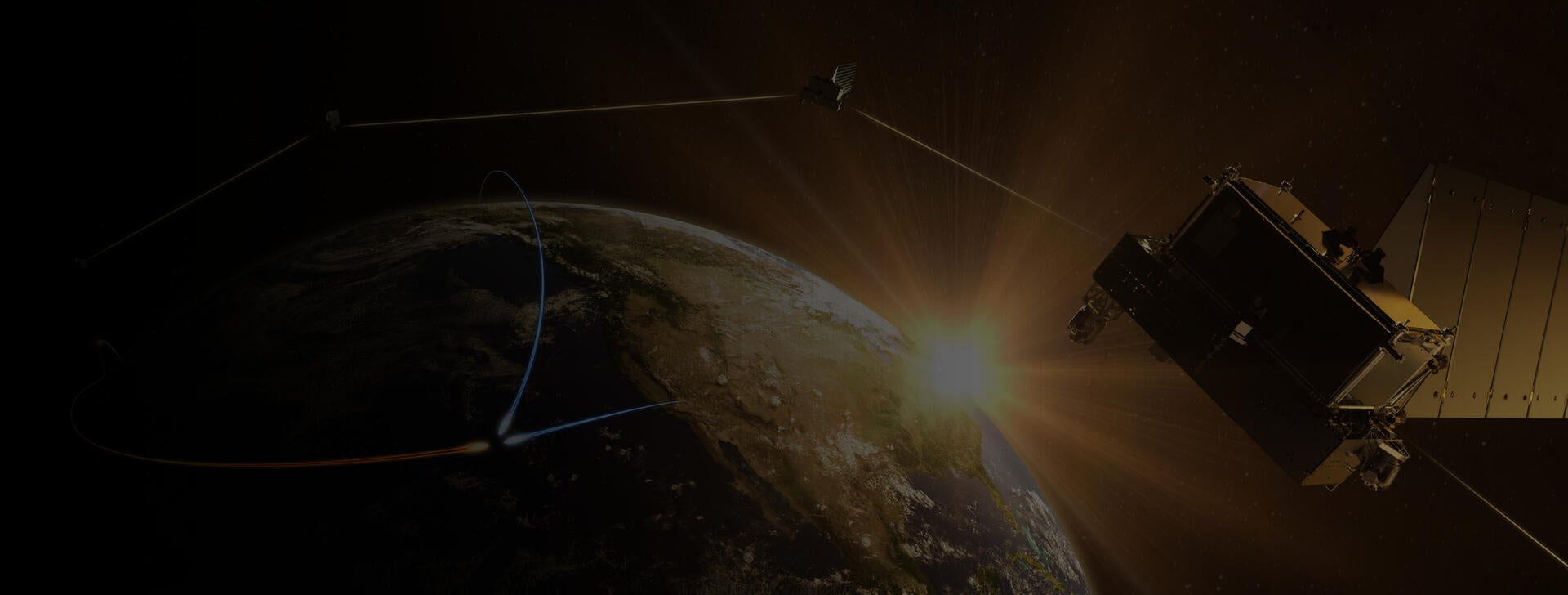 Satellites detect high-speed missiles that are tracking toward each other