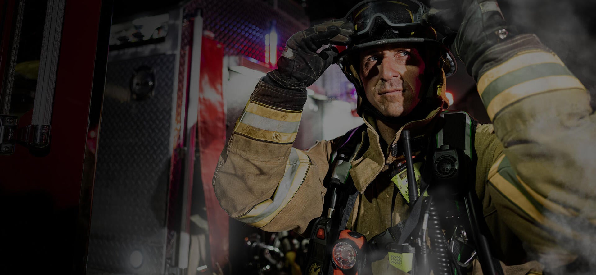 Firefighter in turnout gear