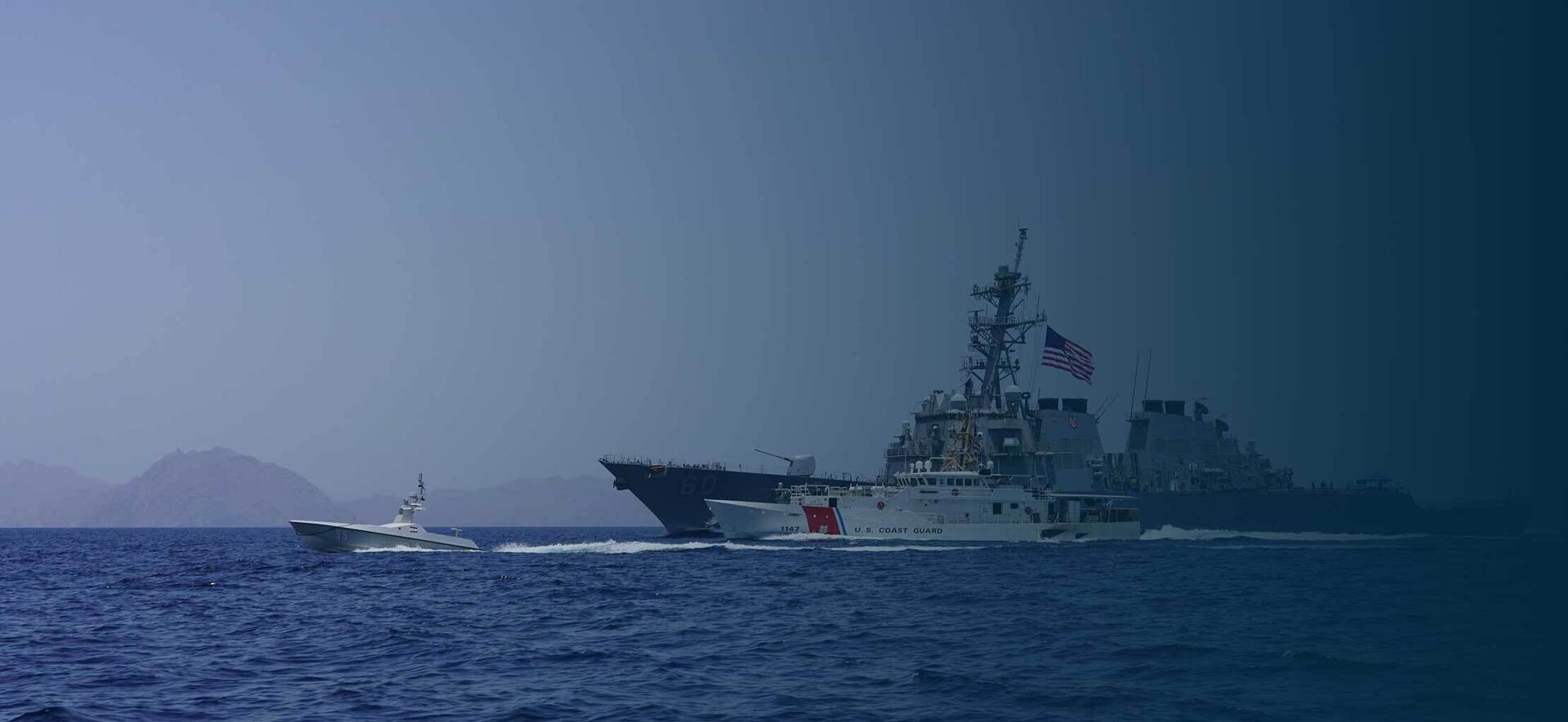 Autonomous Surface Vehicle rides waves ahead of ship