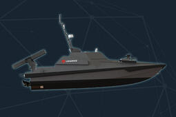 Rendering of Shadow Fox uncrewed surface vehicle