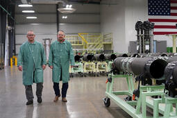 Dave (left) and Bill at an L3Harris Technologies solid rocket motor factory in Camden, Arkansas.