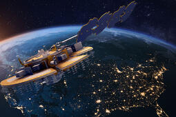 Rendering of NTS-3 Navigational Satellite over North America
