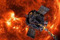 Artist’s concept of the Parker Solar Probe spacecraft approaching the sun. Parker Solar Probe is providing new data on solar activity and making critical contributions to our ability to forecast major space-weather events that impact life on Earth. Credit: NASA/Johns Hopkins APL