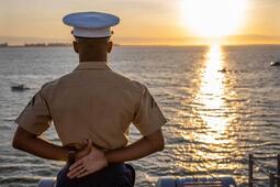 Naval Soldier standing at attention