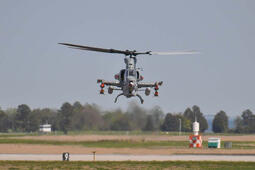 Helicopter lands at air field thumbnail image