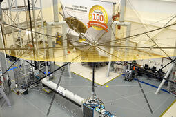 Satellite mesh unfurls in facility