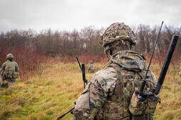 The less than 2 kg ICN can be easily integrated into a soldier’s load carrying equipment, enabling multirole, multifunction EW capability from a small form factor, thumbnail image.