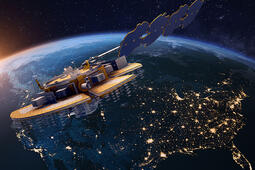 Rendering of the Navigation Technology Satellite-3 (NTS-3) over North America.