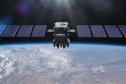 L3Harris' Resilient-GPS (R-GPS) in orbit with view of Earth horizon thumbnail image