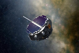 An artist’s depiction of NASA’s IMAP (Interstellar Mapping and Acceleration Probe (IMAP) spacecraft. Credit: NASA/Princeton/Patrick McPike