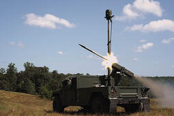 VAMPIRE system outfitted on vehicle fires missile