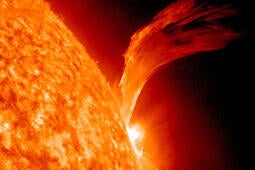C3-class Solar Flare Erupts on Sept. 8, 2010. Photo credit: NASA/SDO. thumbnail image