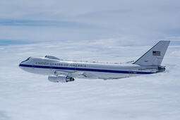 Jet flies through air