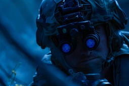 Soldier wearing NOVA binocular system