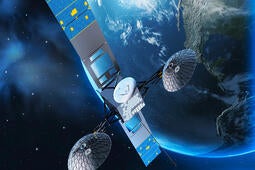 Image Credit: NASA. Artist rendering of a space communications satellite in orbit, representative of the resilient, multi-band infrastructure supporting mission operations across multiple orbits and domains.