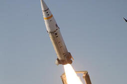 ATACMS missile fires from launcher