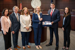 Virginia Gov. Abigail Spanberger, L3Harris VP Mark Farley, and state and local leaders make announcement