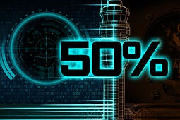 L3Harris' concept graphic of 50% text over rendering of air traffic control tower and gauges, thumbnail image