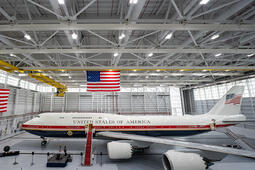 Aircraft in hangar