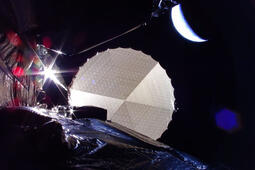 L3Harris’ perimeter truss reflector successfully deploys aboard ViaSat-3 Flight 3 on April 29, 2026. Credit: Viasat