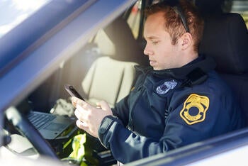 Law enforcement officer using BeOn app