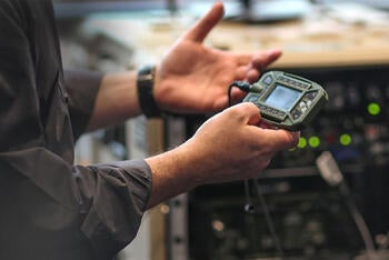 Person using Link 16 accessory