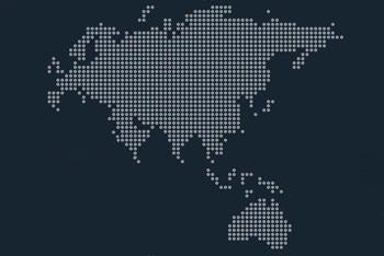 Abstract Map of Middle East, Asia and Australia