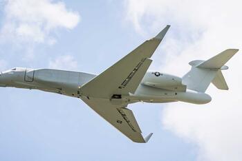US Air Force plane in flight