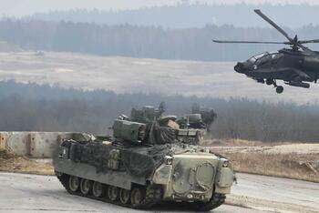 Helicopter and humvee