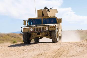 Humvee in desert
