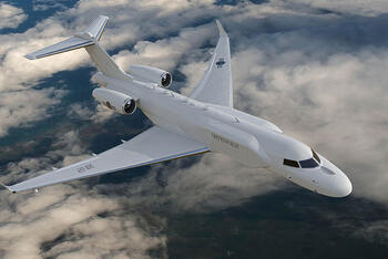 Airborne Early Warning and Control aircraft rendering