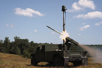 VAMPIRE system outfitted on vehicle fires missile
