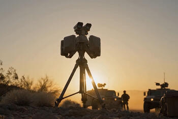 SPIDER deployable counter-UAS tower detecting and tracking small drone threats