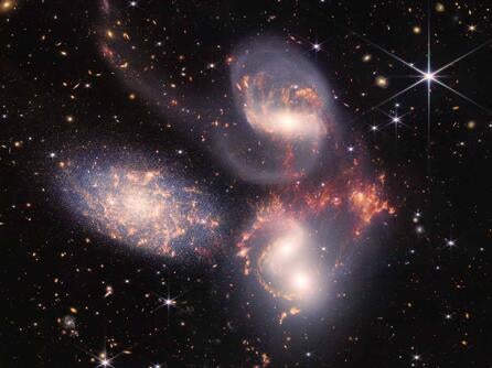 Stephan’s Quintet, a visual grouping of five galaxies