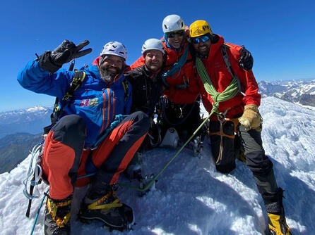 hikers on mountain top