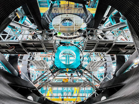 The 3.5-meter glass mirror, which L3Harris polished and finished, has been lifted onto Rubin Observatory’s Simonyi Survey Telescope in Chile. Credit: NSF–DOE Vera C. Rubin Observatory