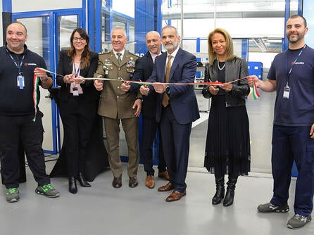 L3Harris and country leaders celebrate the opening of a new WESCAM Authorized Service Center (WASC) in Italy.