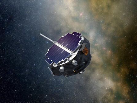 An artist’s depiction of NASA’s IMAP (Interstellar Mapping and Acceleration Probe (IMAP) spacecraft. Credit: NASA/Princeton/Patrick McPike