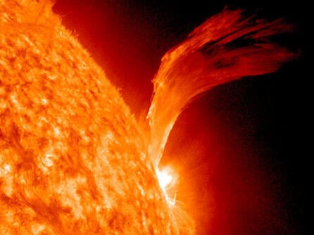 C3-class Solar Flare Erupts on Sept. 8, 2010. Photo credit: NASA/SDO. thumbnail image