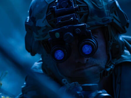 Soldier wearing NOVA binocular system