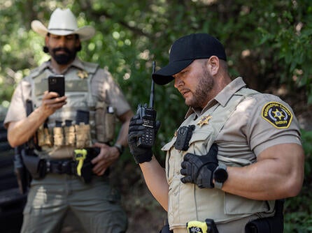Sheriff using XL Converge™ 300P Portable Public Safety Radio
