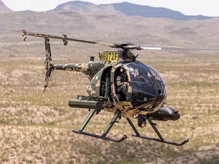 Helicopter in flight