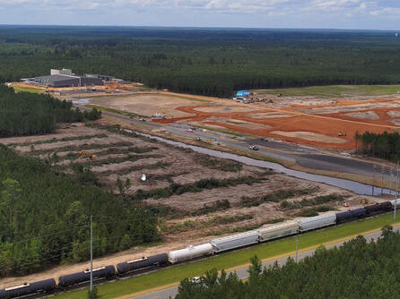 Construction crews continue work on expanding a facility in Arkansas
