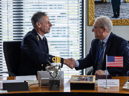 Dutch Ministry of Defence (MoD) and L3Harris Technologies sign a strategic partnership agreement at the Kromhoutkazerne in Utrecht, Netherlands