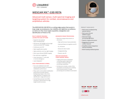 WESCAM MX™-15D RSTA Sell Sheet