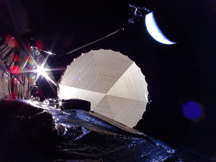 L3Harris’ perimeter truss reflector successfully deploys aboard ViaSat-3 Flight 3 on April 29, 2026. Credit: Viasat